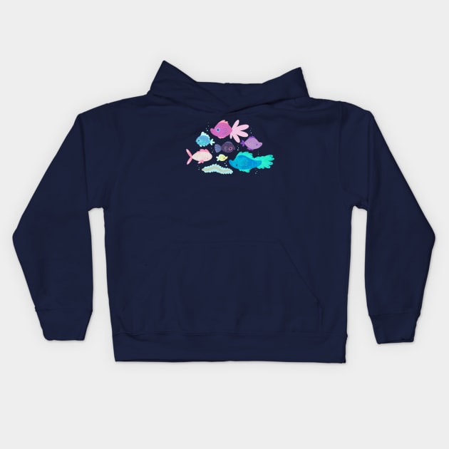Fishies Kids Hoodie by Niamh Smith Illustrations
